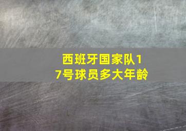 西班牙国家队17号球员多大年龄