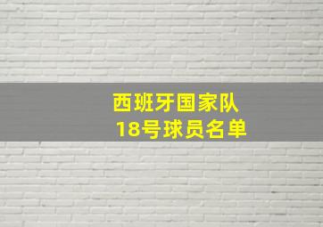 西班牙国家队18号球员名单