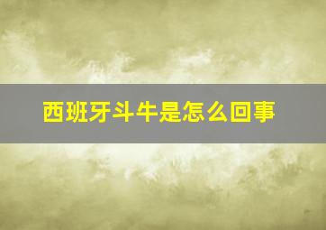 西班牙斗牛是怎么回事