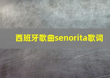 西班牙歌曲senorita歌词