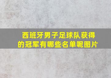 西班牙男子足球队获得的冠军有哪些名单呢图片