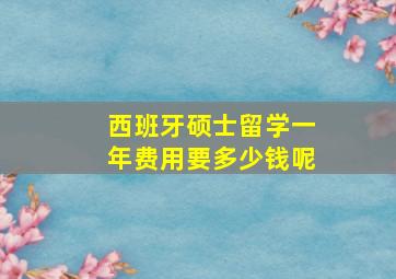 西班牙硕士留学一年费用要多少钱呢