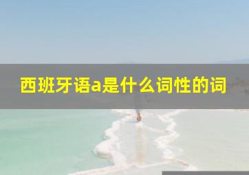 西班牙语a是什么词性的词