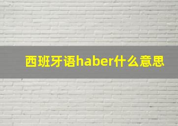 西班牙语haber什么意思