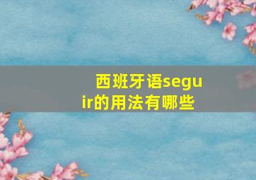 西班牙语seguir的用法有哪些