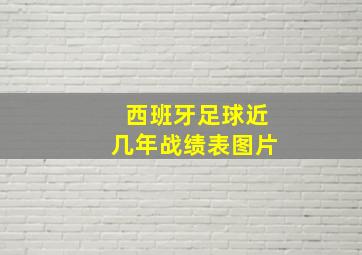 西班牙足球近几年战绩表图片