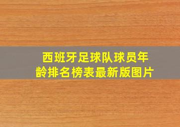 西班牙足球队球员年龄排名榜表最新版图片