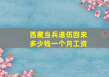 西藏当兵退伍回来多少钱一个月工资