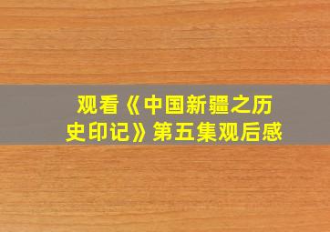 观看《中国新疆之历史印记》第五集观后感