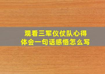 观看三军仪仗队心得体会一句话感悟怎么写