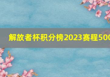 解放者杯积分榜2023赛程500