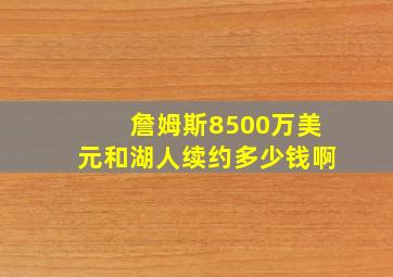 詹姆斯8500万美元和湖人续约多少钱啊