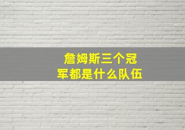 詹姆斯三个冠军都是什么队伍