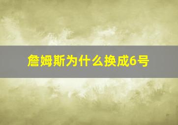 詹姆斯为什么换成6号