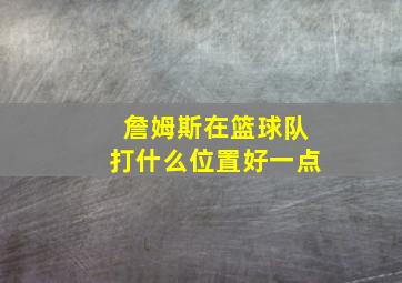 詹姆斯在篮球队打什么位置好一点