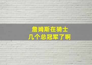 詹姆斯在骑士几个总冠军了啊