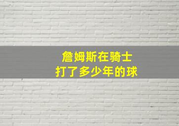 詹姆斯在骑士打了多少年的球