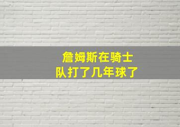 詹姆斯在骑士队打了几年球了