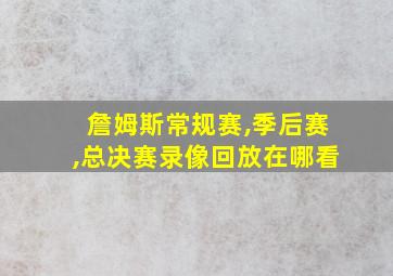 詹姆斯常规赛,季后赛,总决赛录像回放在哪看