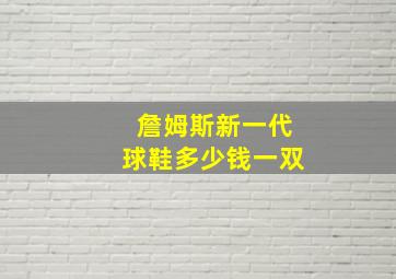 詹姆斯新一代球鞋多少钱一双