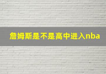 詹姆斯是不是高中进入nba