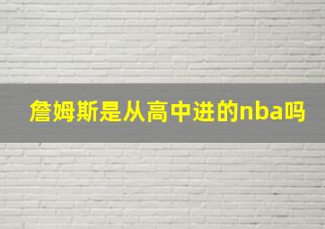 詹姆斯是从高中进的nba吗