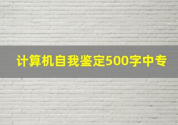 计算机自我鉴定500字中专