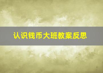 认识钱币大班教案反思