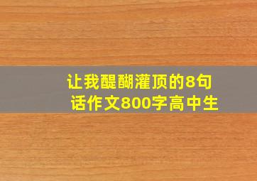 让我醍醐灌顶的8句话作文800字高中生