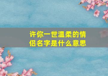 许你一世温柔的情侣名字是什么意思