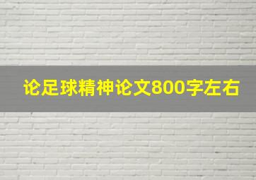 论足球精神论文800字左右