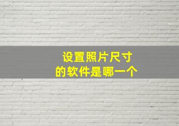 设置照片尺寸的软件是哪一个