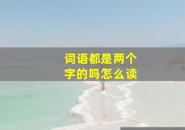 词语都是两个字的吗怎么读