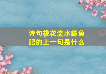 诗句桃花流水鳜鱼肥的上一句是什么