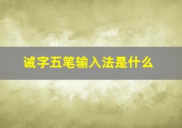 诫字五笔输入法是什么