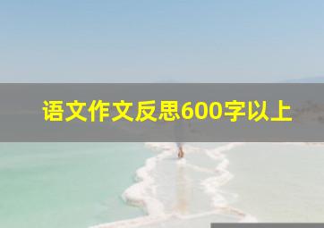 语文作文反思600字以上