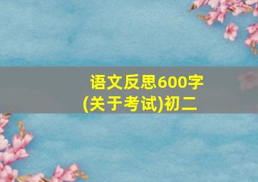 语文反思600字(关于考试)初二