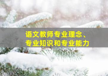 语文教师专业理念、专业知识和专业能力