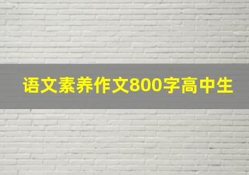 语文素养作文800字高中生