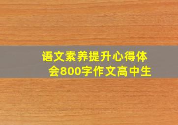 语文素养提升心得体会800字作文高中生