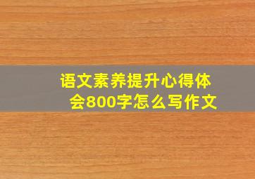 语文素养提升心得体会800字怎么写作文