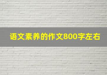 语文素养的作文800字左右