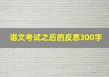 语文考试之后的反思300字