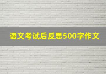 语文考试后反思500字作文