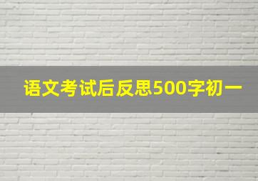 语文考试后反思500字初一