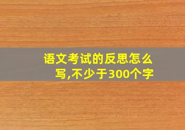 语文考试的反思怎么写,不少于300个字