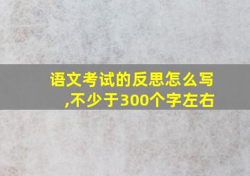 语文考试的反思怎么写,不少于300个字左右