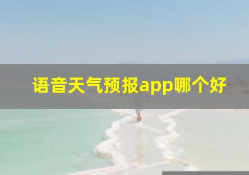 语音天气预报app哪个好