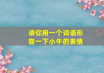 请你用一个词语形容一下小牛的表情