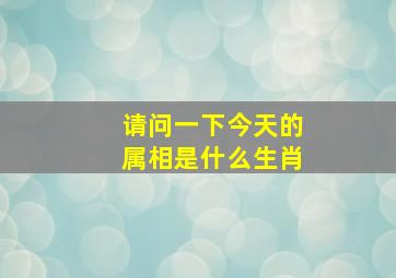 请问一下今天的属相是什么生肖